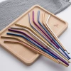 304 stainless steel straws, colored metal beverage, milk tea and coffee straws, customizable logo elbow straws, straight straws, straw sets, eco-friendly straws, 304 non-magnetic stainless steel details Picture